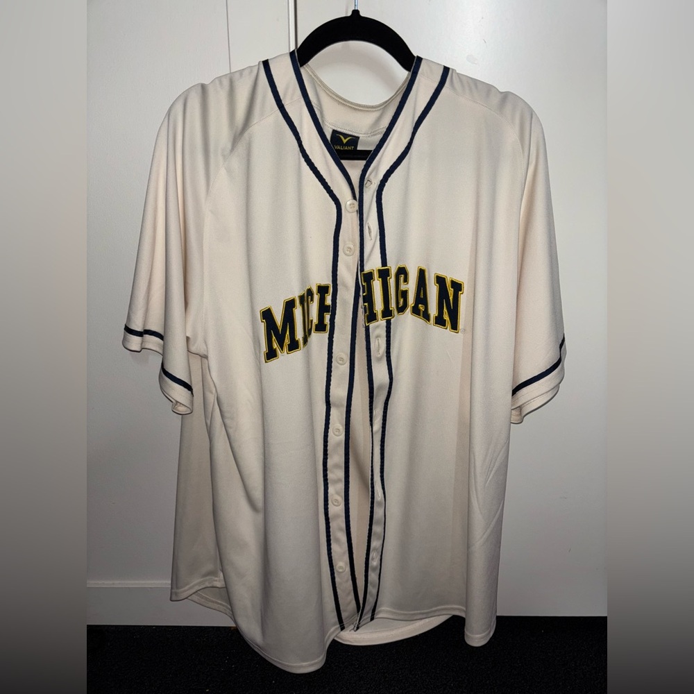 Michigan varsity button up jersey